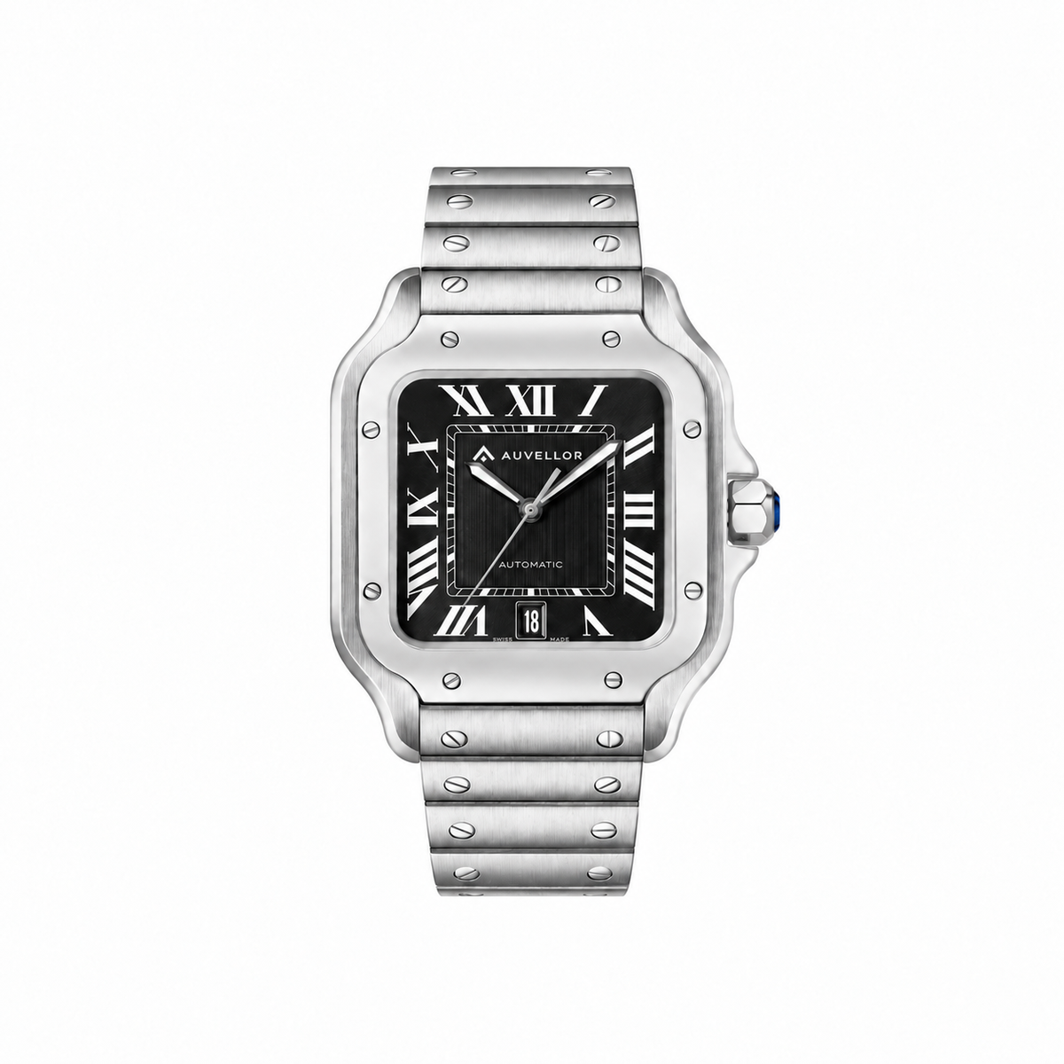ORVEN Norevian – Black Dial — front view on white background