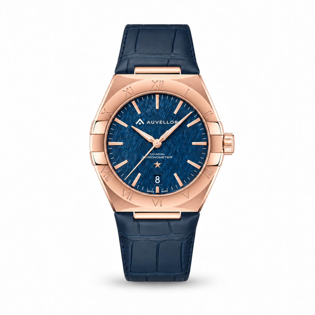 ORVEN Selvaris – Blue Dial — front view on white background