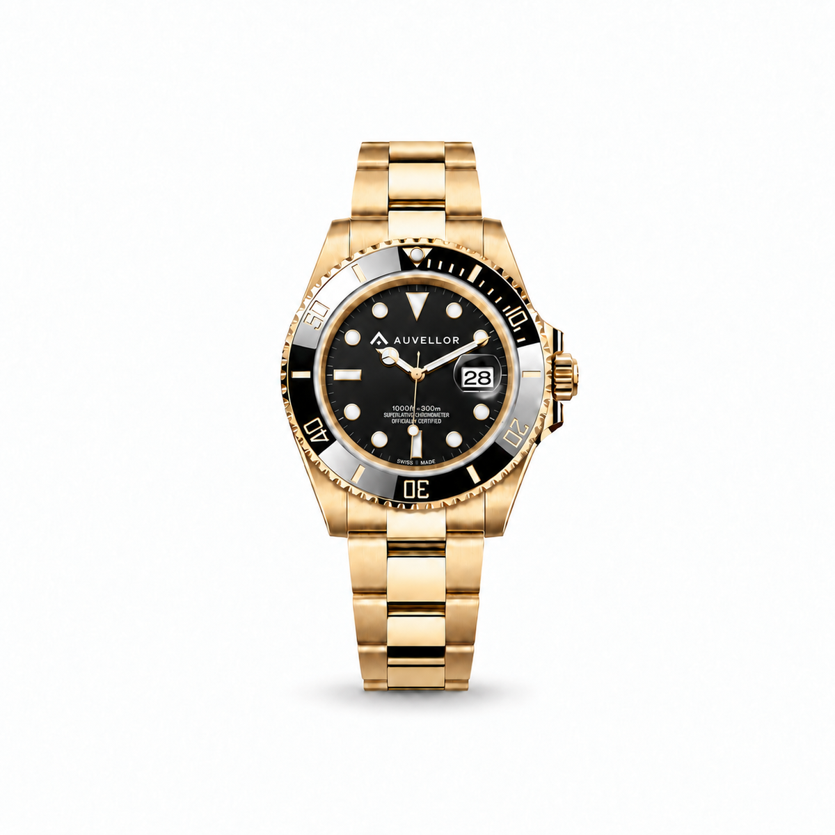 ORVEN Aurendon – Black Dial — front view on white background
