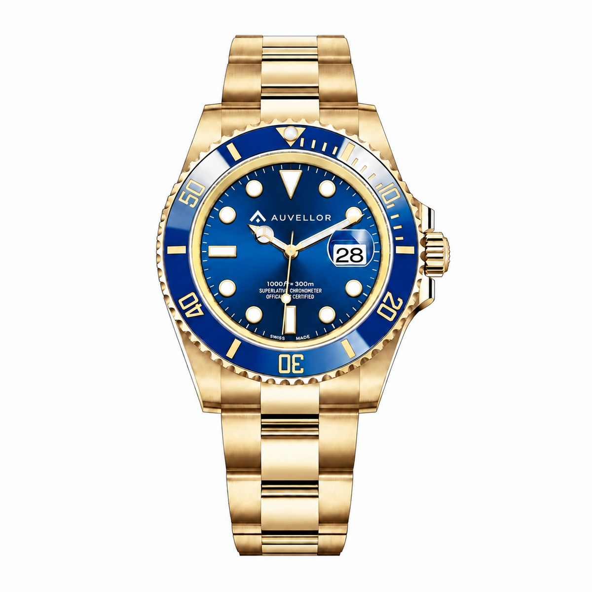 ORVEN Orsavian – Blue Dial — front view on white background