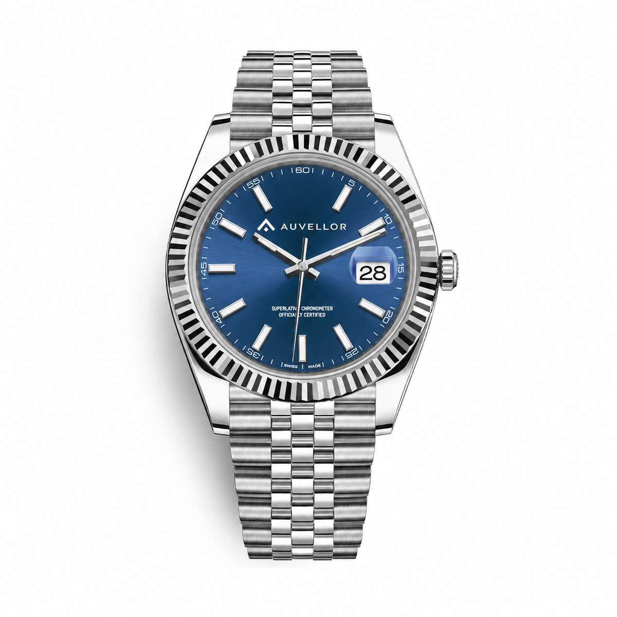 ORVEN Elyndor – Blue Dial — front view on white background